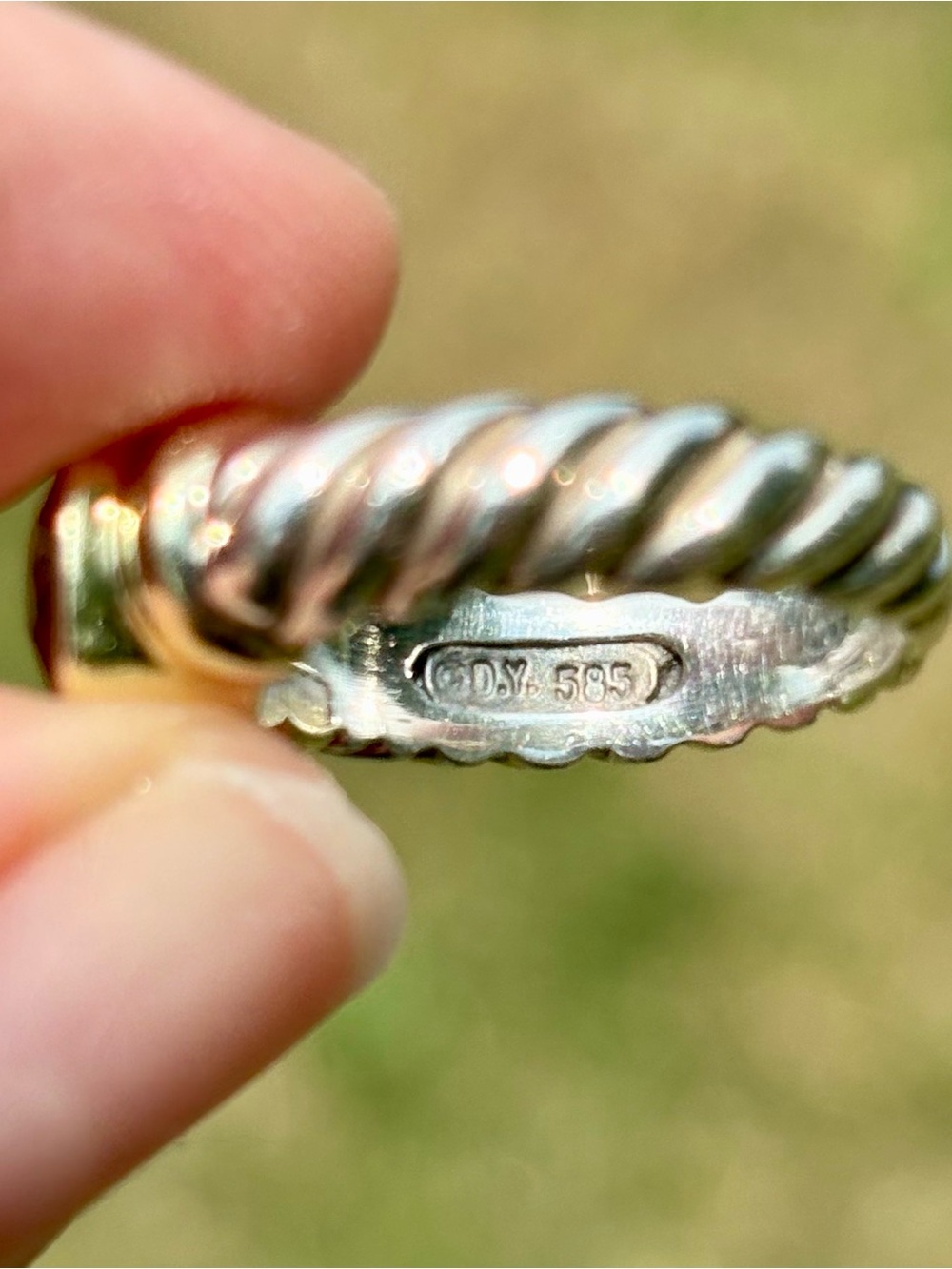 SOLD Estate David Yurman Sterling Silver, 14k Gold, Citrine Noblesse Ring - Picture 4 of 5